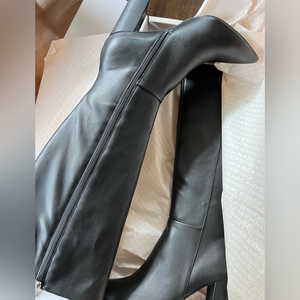 Marc Fisher Grapple Dress Boot 9.5 Black Leather NEW